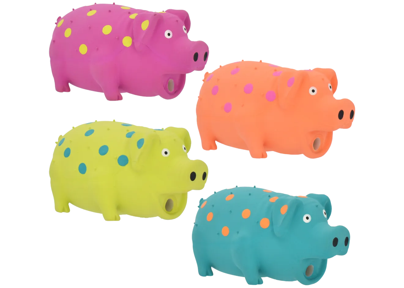 Purrfect Pet Kingdom Multipet Globlets Latex dog toy, 8.25 inches, colorful design, perfect for playful pups.