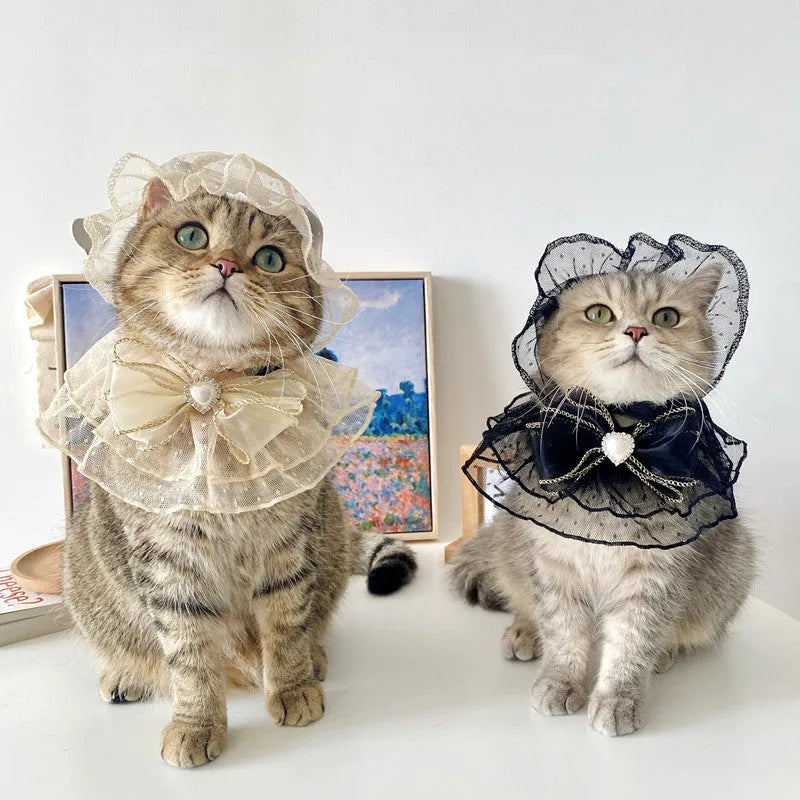 Purrfect Pet Kingdom® - Netizens Cats Dogs Pets Lace Bibs Hats Clothes - Pet Dresses