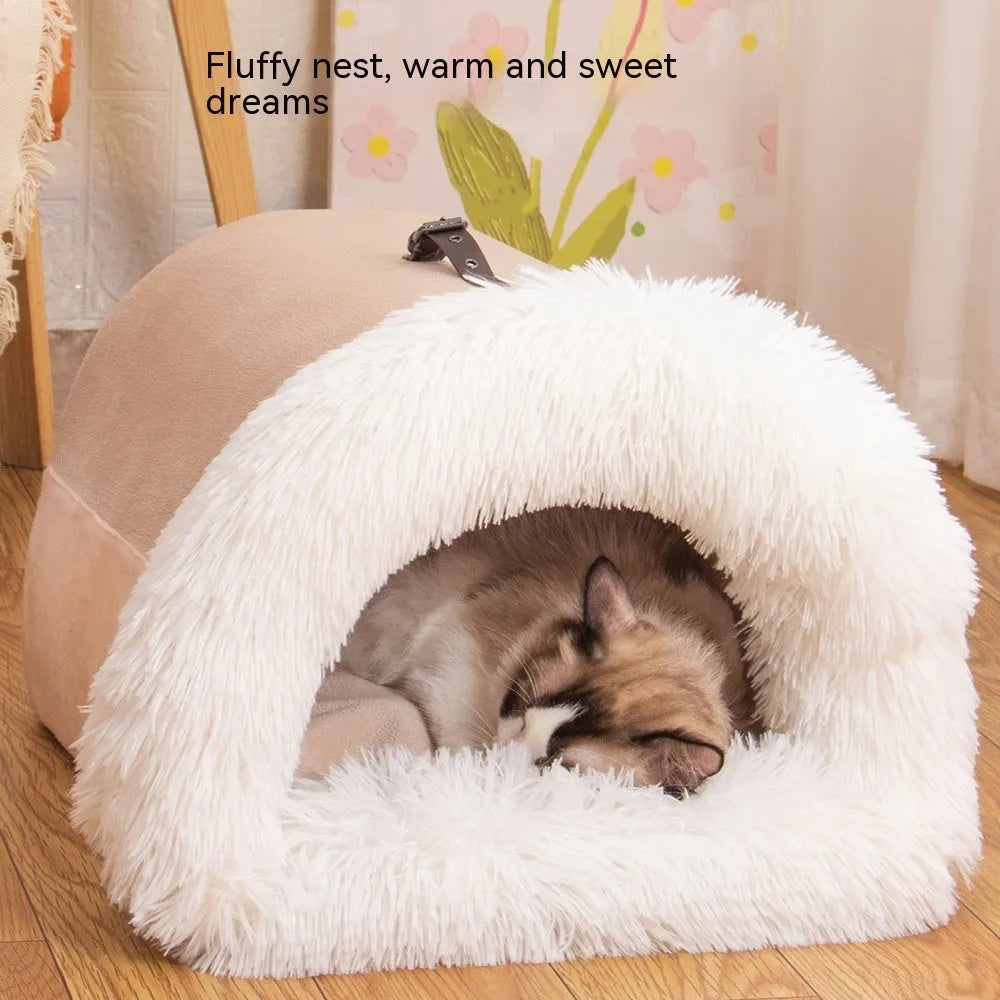 Purrfect Pet Kingdom® - New Splice Portable Pet Nest Portable Autumn And Winter Warm - Beds