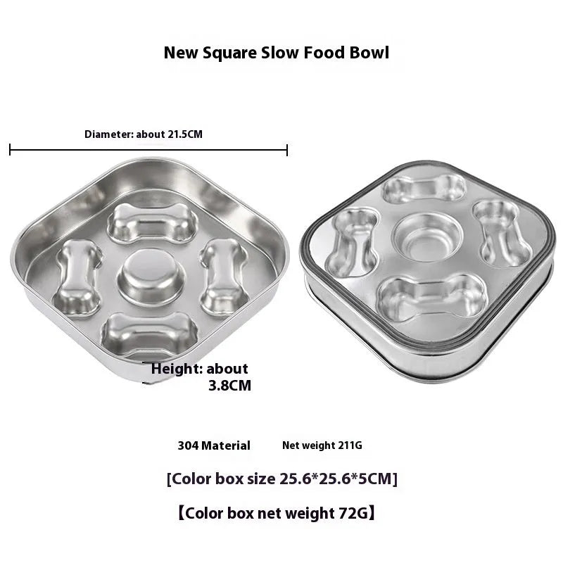 Purrfect Pet Kingdom® - Non-slip Anti-choke 304 Stainless Steel Pet Slow Feeding - 0