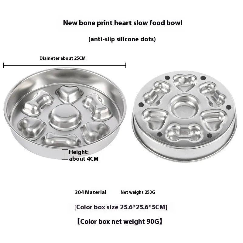 Purrfect Pet Kingdom® - Non-slip Anti-choke 304 Stainless Steel Pet Slow Feeding - Slow Feeder Bowls