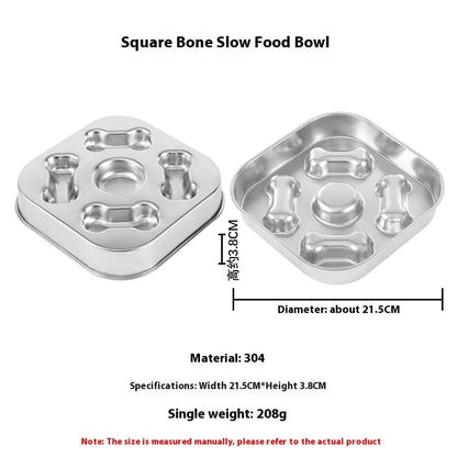 Purrfect Pet Kingdom® - Non-slip Anti-choke 304 Stainless Steel Pet Slow Feeding - Slow Feeder Bowls