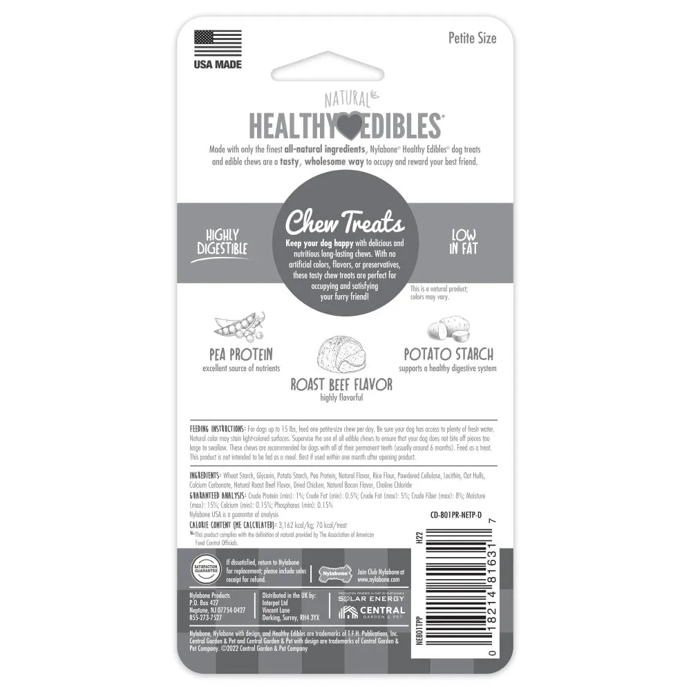 Purrfect Pet Kingdom® - Nylabone Healthy Edibles All-Natural Long Lasting Roast Beef - Dog Treats