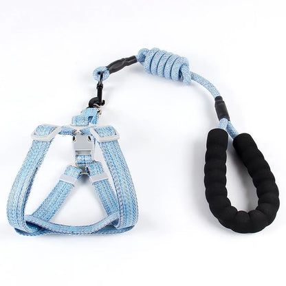 Purrfect Pet Kingdom® - Nylon Pitted Fashion Pet Leash Dog Chest Strap Round Rope - Dog Leashes
