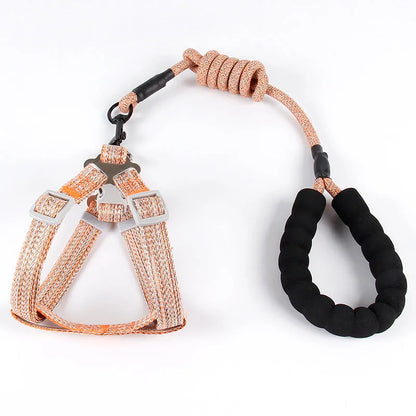 Purrfect Pet Kingdom® - Nylon Pitted Fashion Pet Leash Dog Chest Strap Round Rope - Dog Leashes
