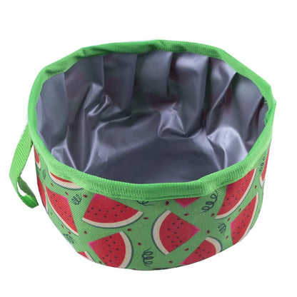 Purrfect Pet Kingdom® - Oxford Cloth Outdoor Portable Folding Food Basin - Dog Travel Bowls