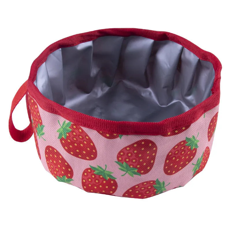 Purrfect Pet Kingdom® - Oxford Cloth Outdoor Portable Folding Food Basin - Dog Travel Bowls