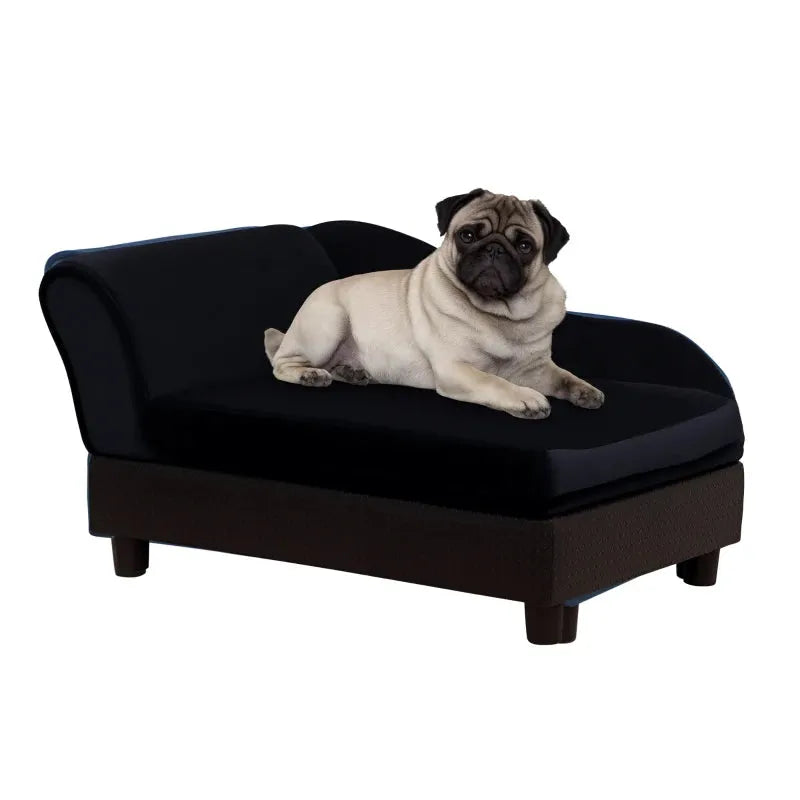 Purrfect Pet Kingdom - PawHut Pet Sofa Bed Couch With Storage, Pet Sofa For Cats And Small Dogs, Black