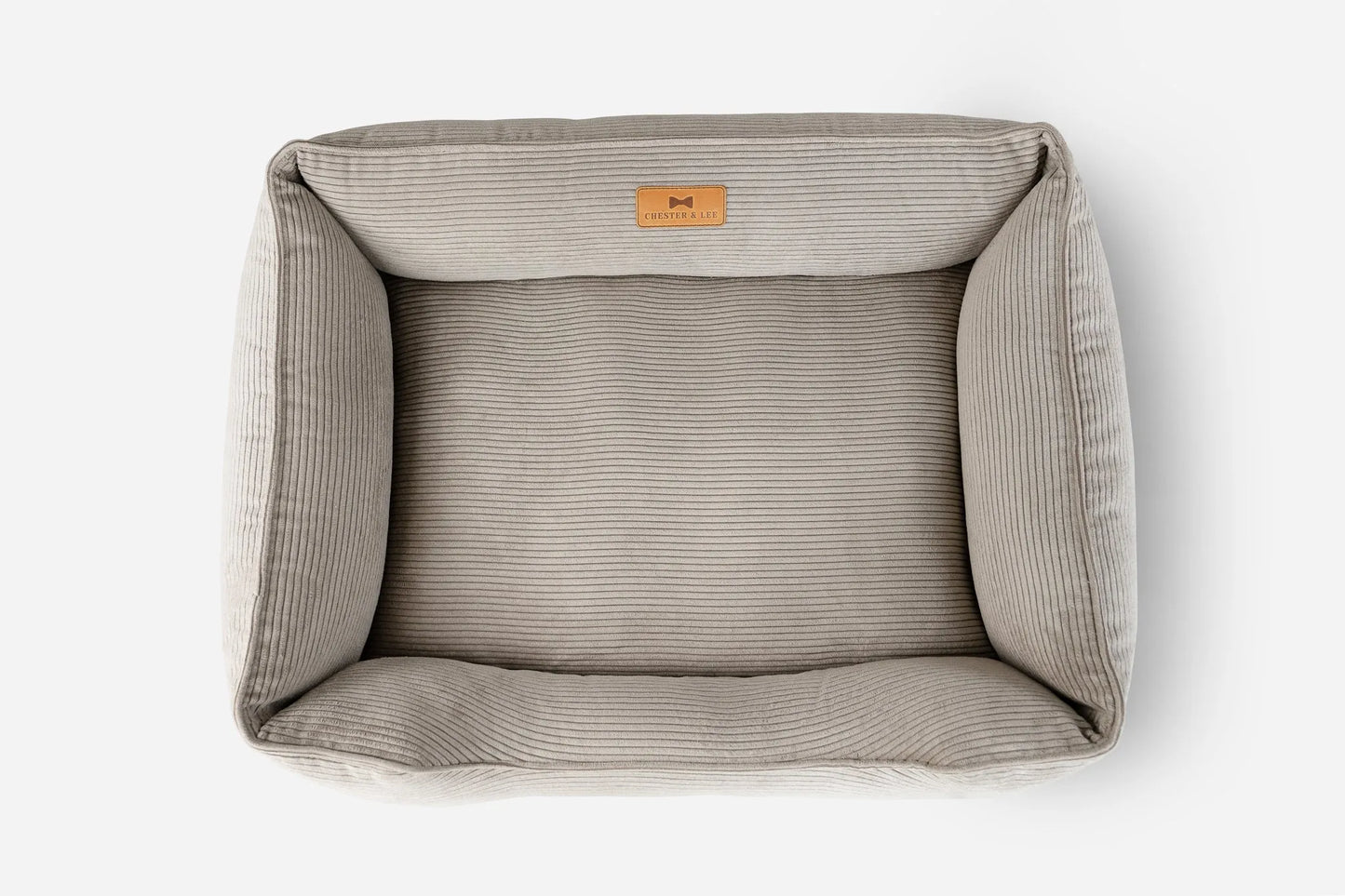 Purrfect Pet Kingdom - Pet Bed Fancy Corduroy Sleeper Taupe Bolster - Bolster Beds