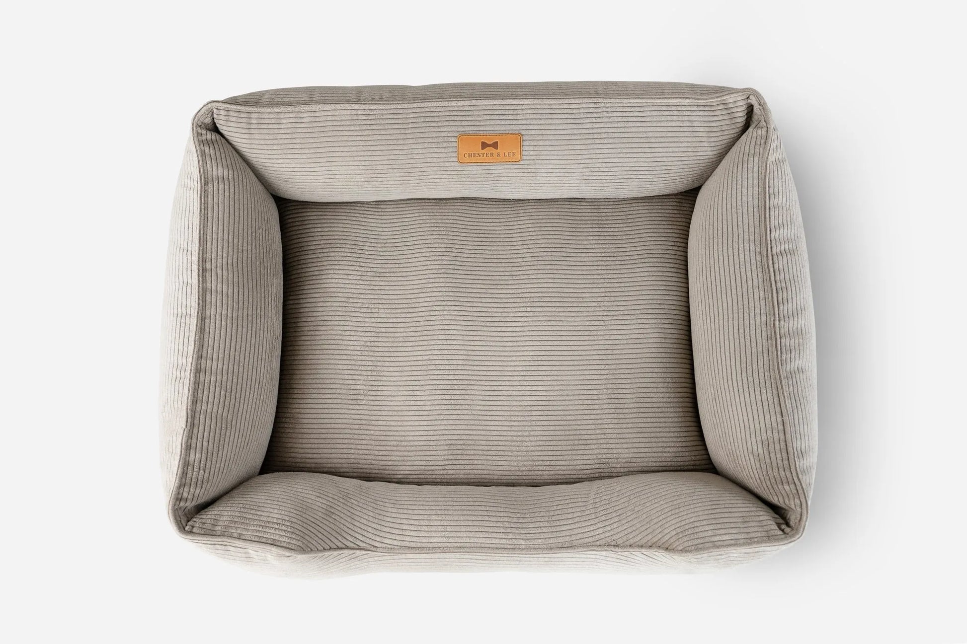 Purrfect Pet Kingdom - Pet Bed Fancy Corduroy Sleeper Taupe Bolster - Bolster Beds