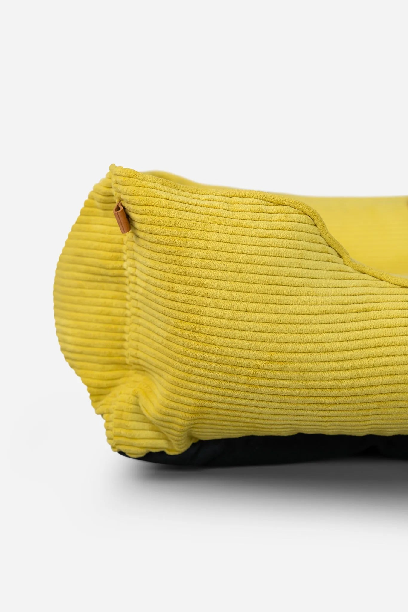 Purrfect Pet Kingdom - Pet Bed Fancy Corduroy Sleeper Yellow Bolster - Bolster Beds