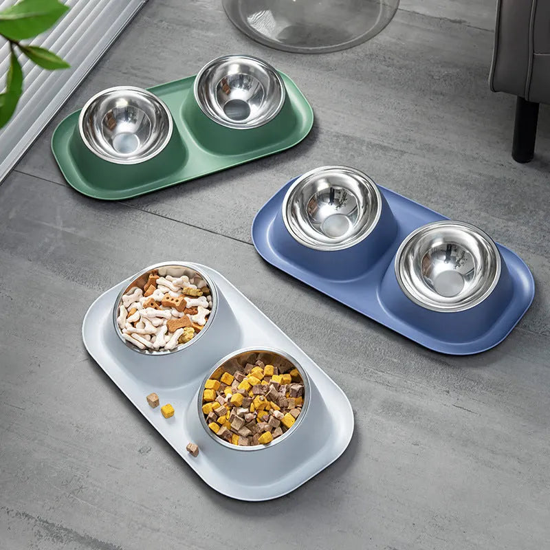 Purrfect Pet Kingdom® - Pet Bowl Stainless Steel Dog Double Neck Basin - Bowls