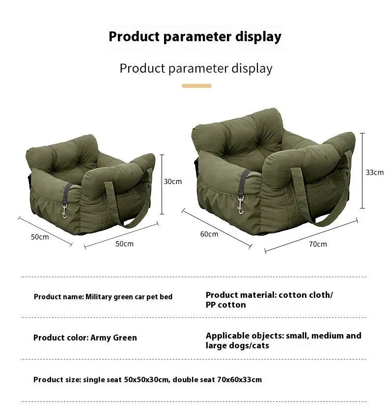 Purrfect Pet Kingdom® - Pet Car Pet Bed Dog Safety Seat Multifunctional Dogs And - Car Crates