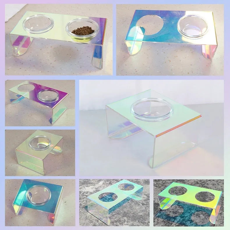 Purrfect Pet Kingdom® - Pet Cat Dog Colorful Neck Table - Bowls