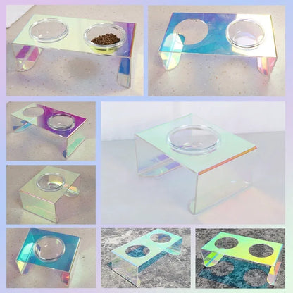 Purrfect Pet Kingdom® - Pet Cat Dog Colorful Neck Table - Bowls