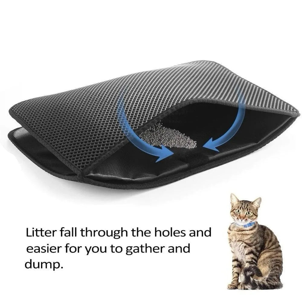 Purrfect Pet Kingdom® - Pet Cat Litter Mat Waterproof Double Layer Cat Litter - Brushes