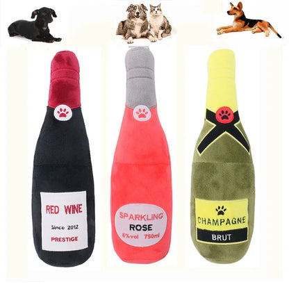 Purrfect Pet Kingdom® - Pet Cats And Dogs Vocal Toys Plush Wine Bottle Chewing Teeth - Cat Toys