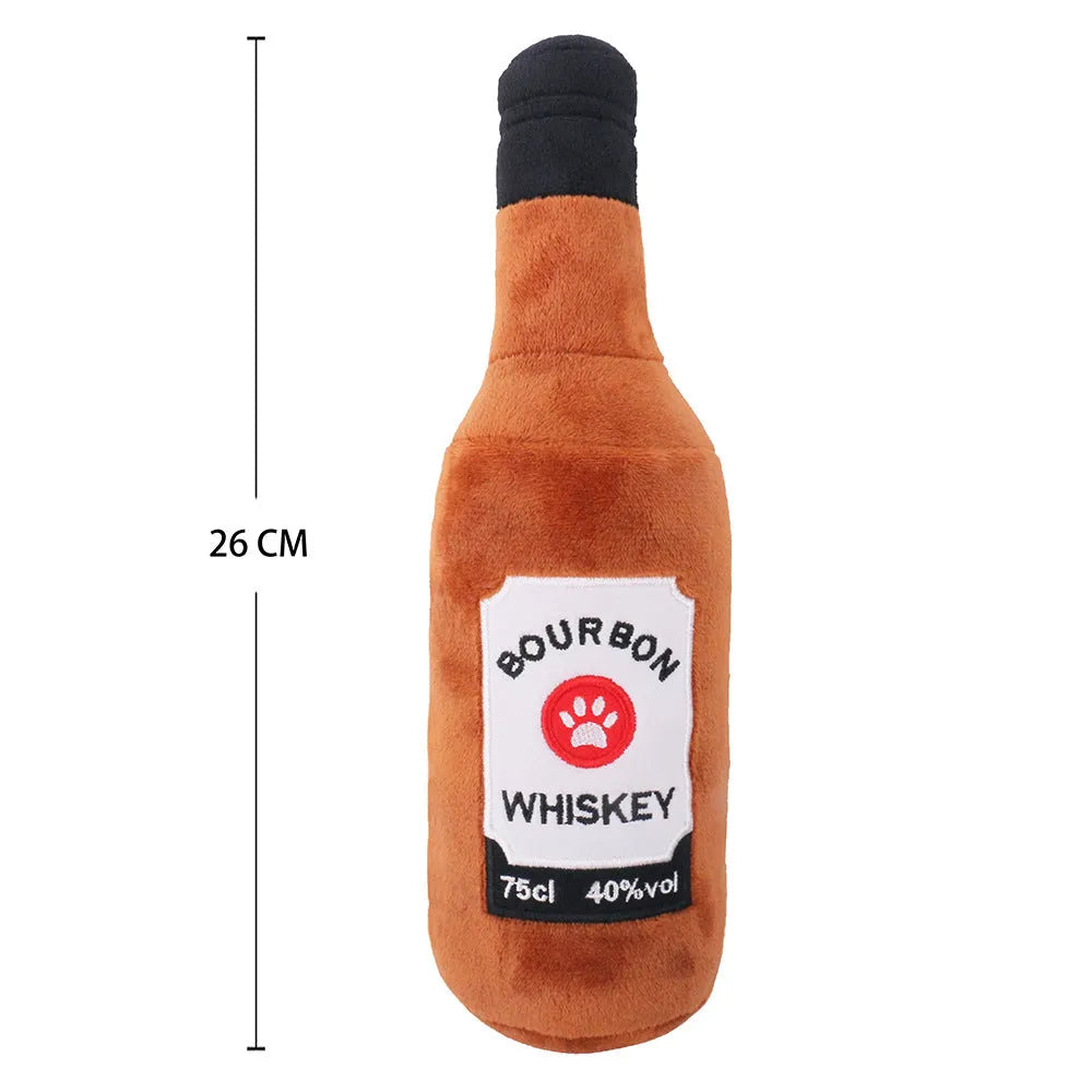 Purrfect Pet Kingdom® - Pet Cats And Dogs Vocal Toys Plush Wine Bottle Chewing Teeth - Cat Toys