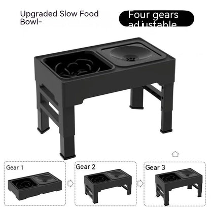 Purrfect Pet Kingdom® - Pet Dining-table Ceramic Stainless Steel Double Bowl Height - Bowls