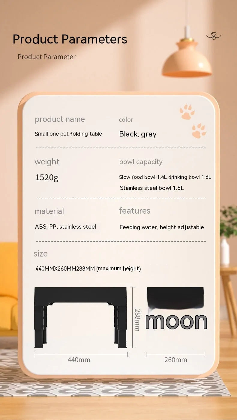 Purrfect Pet Kingdom® - Pet Dining-table Ceramic Stainless Steel Double Bowl Height - Bowls