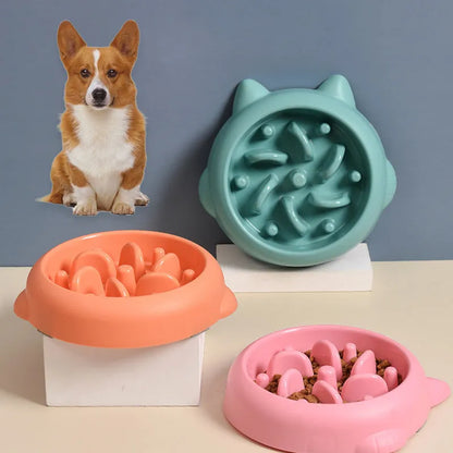 Purrfect Pet Kingdom® - Pet Dog Cat Slow Feeder Bowls Anti Choking Slow Feeder Dish - Slow Feeder Bowls