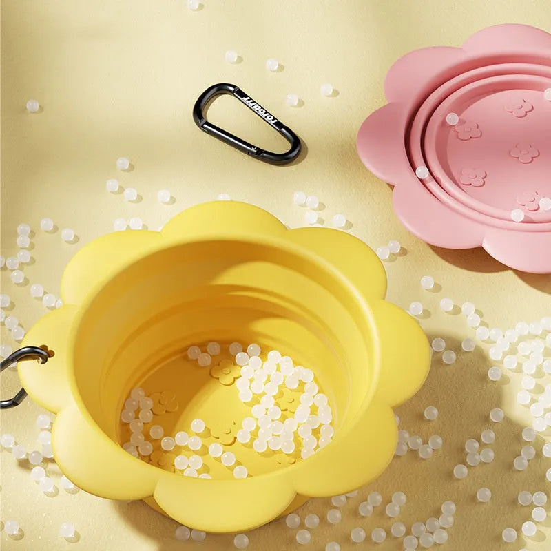 Purrfect Pet Kingdom® - Pet Flower Folding Bowl Silicone Outdoor Portable Drinking - Dog Travel Bowls