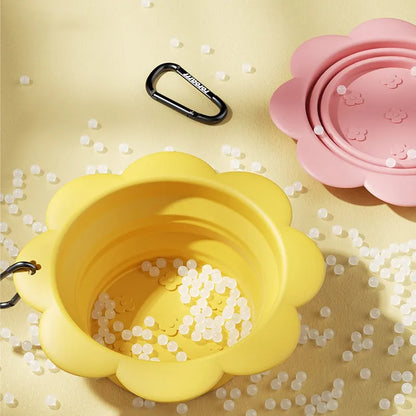 Purrfect Pet Kingdom® - Pet Flower Folding Bowl Silicone Outdoor Portable Drinking - Dog Travel Bowls