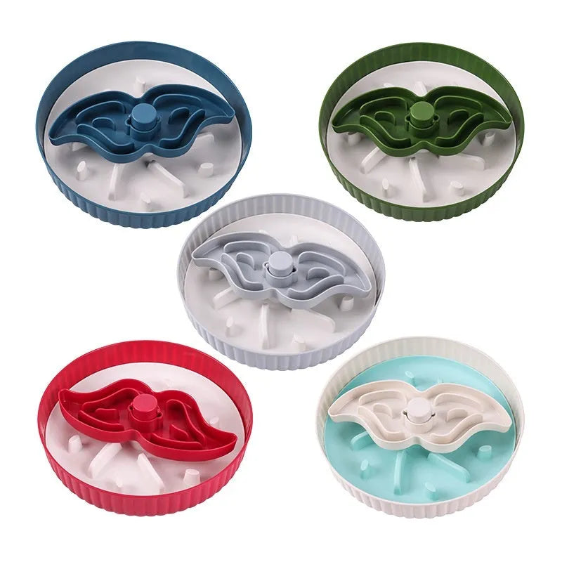 Purrfect Pet Kingdom® - Pet Food Basin Rotating Game Board Anti-choke Silica Gel Pad - Slow Feeder Bowls