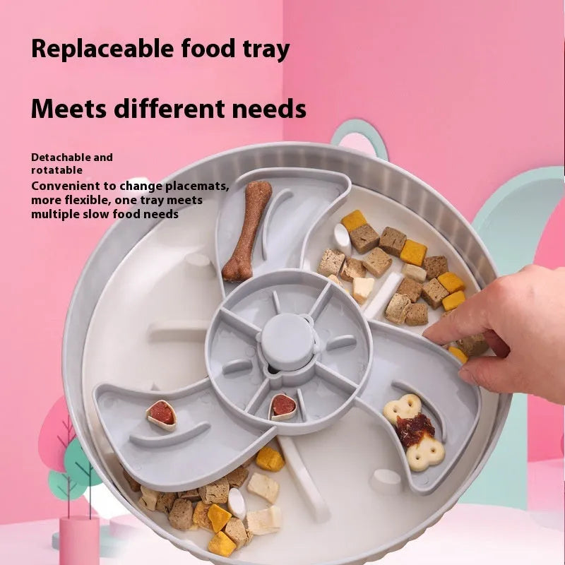 Purrfect Pet Kingdom® - Pet Food Basin Rotating Game Board Anti-choke Silica Gel Pad - 0