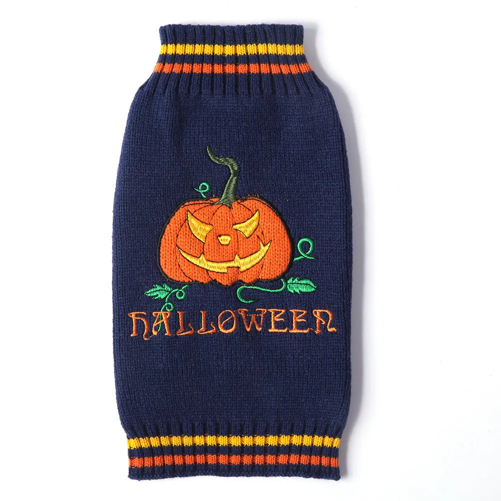 Purrfect Pet Kingdom® - Pet Halloween Dog Knitted Pumpkin Sweater - 0
