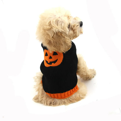 Purrfect Pet Kingdom® - Pet Halloween Dog Knitted Pumpkin Sweater - Pet Sweaters