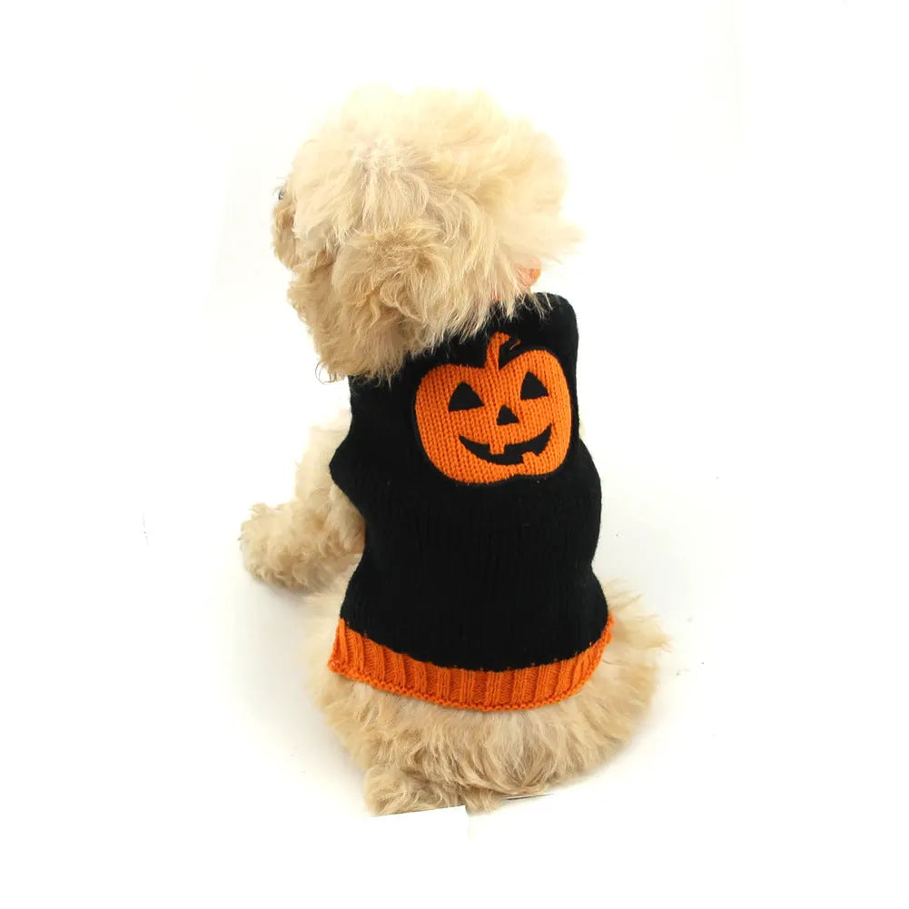 Purrfect Pet Kingdom® - Pet Halloween Dog Knitted Pumpkin Sweater - 0