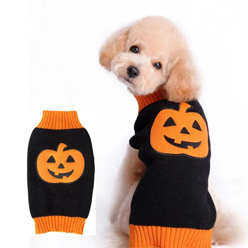 Purrfect Pet Kingdom® - Pet Halloween Dog Knitted Pumpkin Sweater - Pet Sweaters