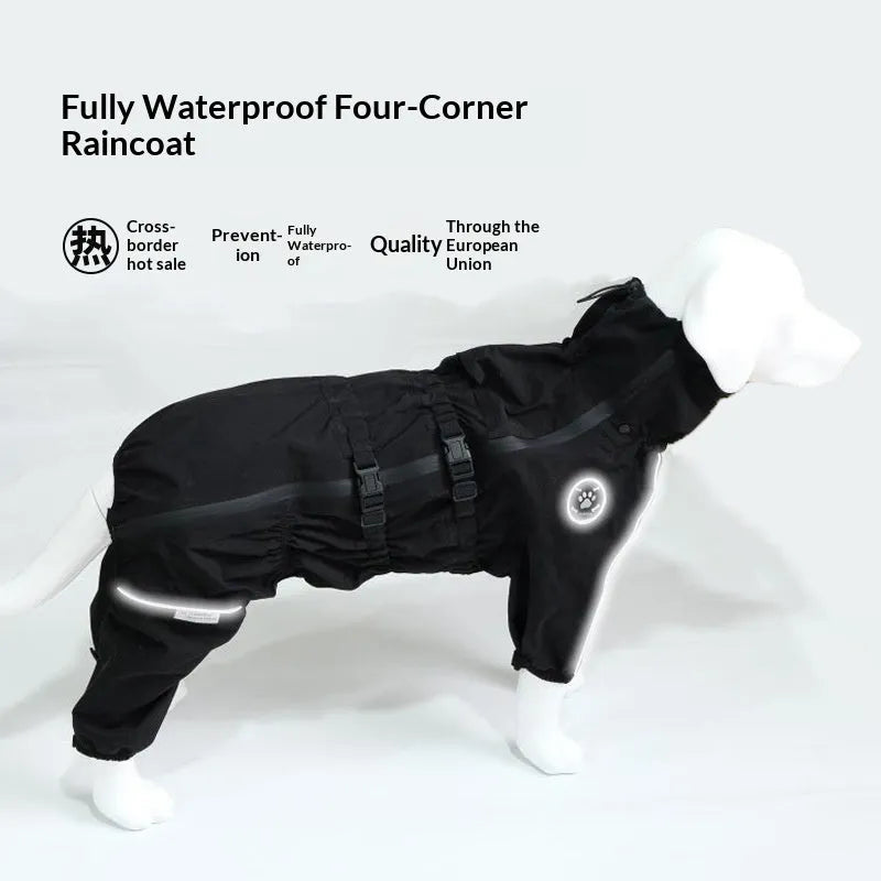 Purrfect Pet Kingdom® - Pet Raincoat Waterproof Four-legged Dog Jacket - 0