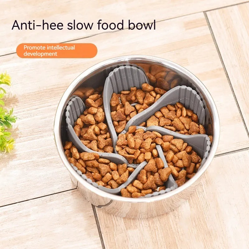 Purrfect Pet Kingdom® - Pet Rotating Cutting Slow Food Plate Stainless Steel - Slow Feeder Bowls