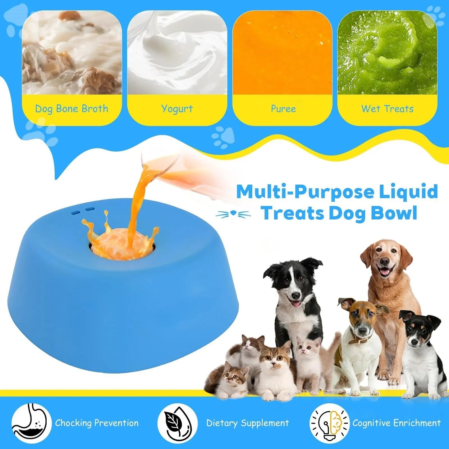 Purrfect Pet Kingdom® - Pet Slow Feeder Non-Slip Spherical Dog Licking Bowl - Slow Feeder Bowls