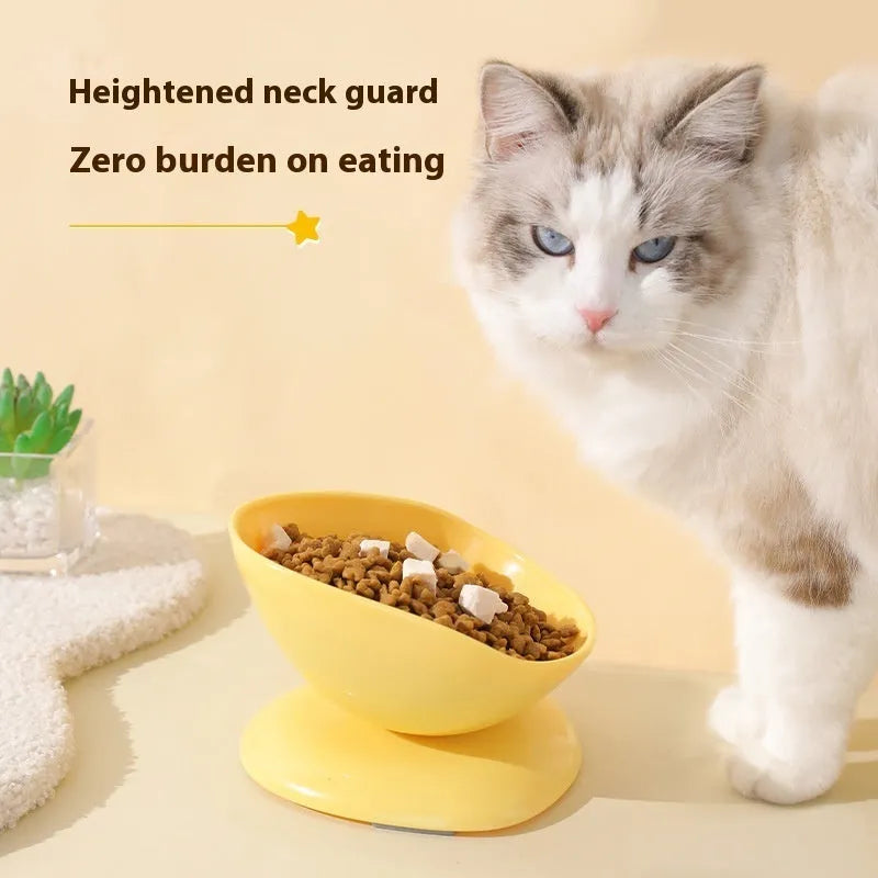 Purrfect Pet Kingdom® - Pet Solid Color Large Caliber Anti Spill Cat Bowl - Bowls