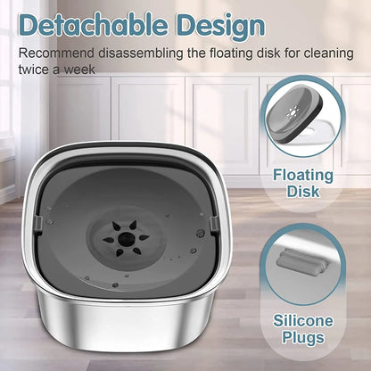 Purrfect Pet Kingdom® - Pet Stainless Steel Water Bowl Large Capacity Floating - Water Dispensers