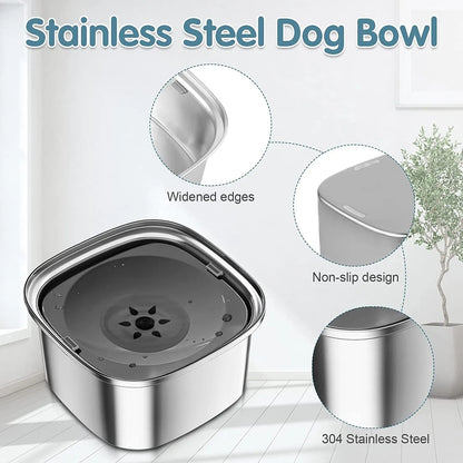 Purrfect Pet Kingdom® - Pet Stainless Steel Water Bowl Large Capacity Floating - Water Dispensers