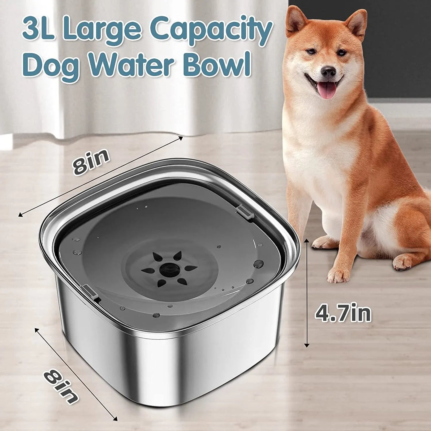 Purrfect Pet Kingdom® - Pet Stainless Steel Water Bowl Large Capacity Floating - Water Dispensers