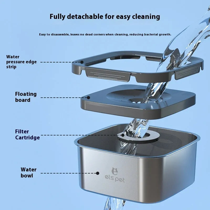 Purrfect Pet Kingdom® - Pet Water Bowl Stainless Steel Floating Bowl Water Feeder - Water Dispensers