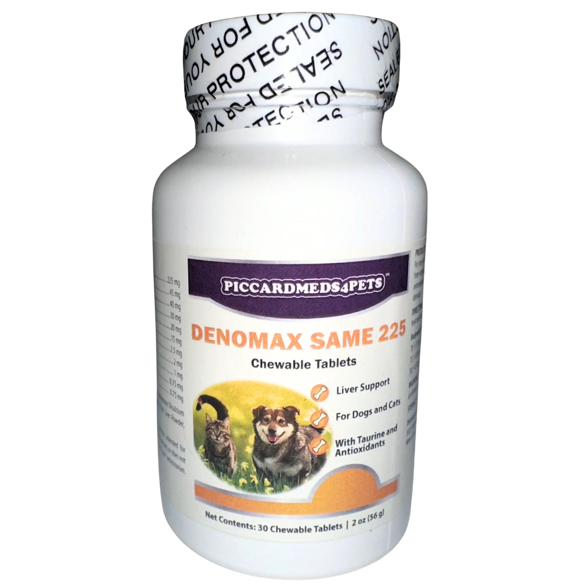 Purrfect Pet Kingdom® - Piccardmeds4pets Denomax Same 225 for Dogs and Cats 30 Count - Dog Supplements