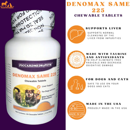 Purrfect Pet Kingdom® - Piccardmeds4pets Denomax Same 225 for Dogs and Cats 30 Count - Vitamins & Supplements