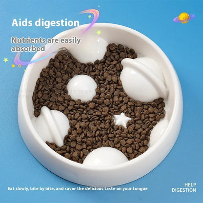 Purrfect Pet Kingdom® - Planet Shape Slow Feeding Bowl Non-slip Anti-tumble Dog - Bowls