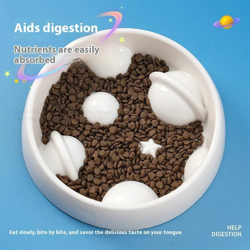 Purrfect Pet Kingdom® - Planet Shape Slow Feeding Bowl Non-slip Anti-tumble Dog - Bowls