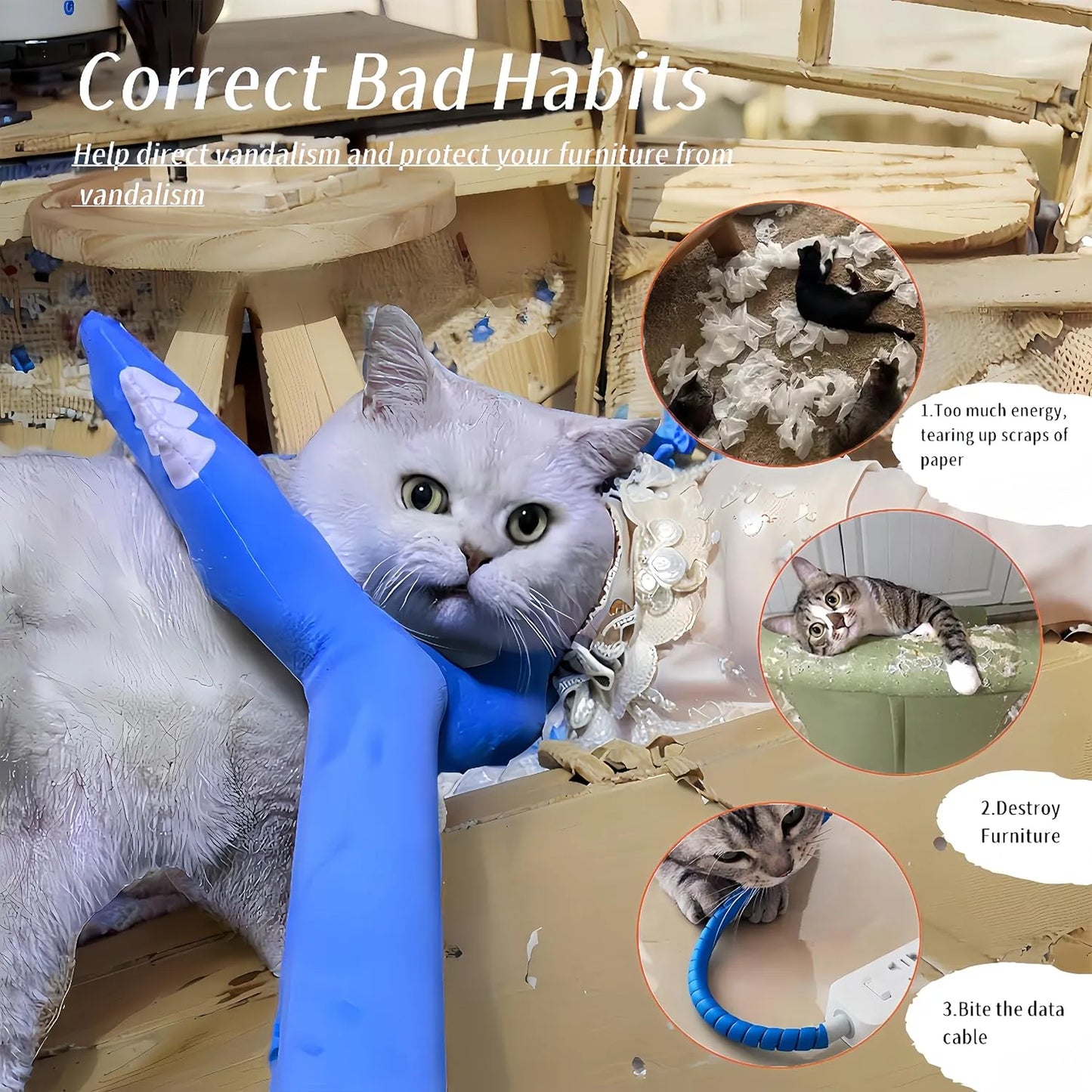 Purrfect Pet Kingdom® - Plush Cat Wand Toy Catch The Naughty Cat Wand Pet Toys - Cat Toys