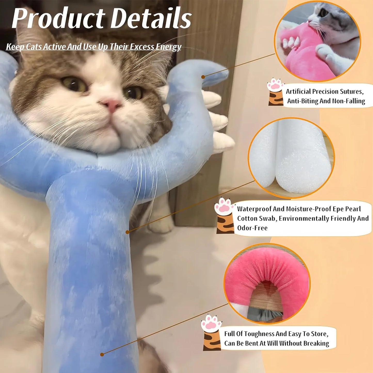 Purrfect Pet Kingdom® - Plush Cat Wand Toy Catch The Naughty Cat Wand Pet Toys - Cat Toys
