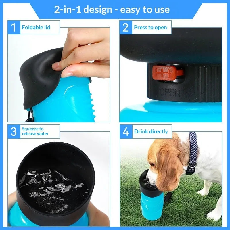 Purrfect Pet Kingdom® - Portable Squeeze-style Dog Water Bowl And Cat Drinking - 0