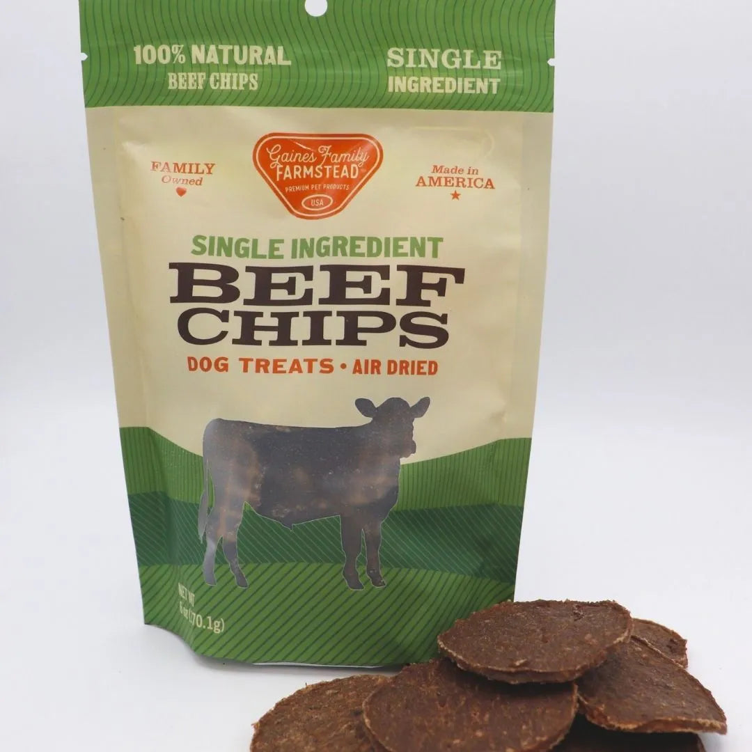 Purrfect Pet Kingdom - Premium All-Natural Beef Chips Healthy Dog Treats 6oz Pack - Dog Treats