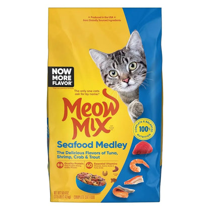 Purrfect Pet Kingdom - Premium Seafood Medley Dry Cat Food with Tuna and Shrimp B - Non-Prescription Cat Food